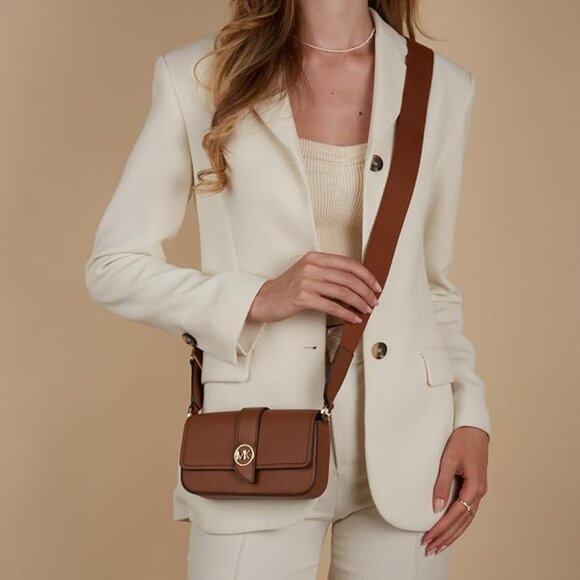 MICHAEL KORS Greenwich Extra Small East West Sling Leather Crossbody - Camel - Picture 5 of 6